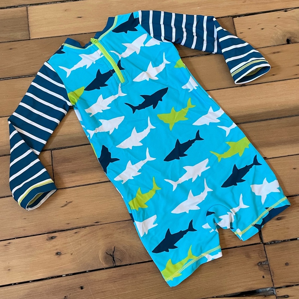 Hatley Sharks One Piece Rash Guard Swim Suit